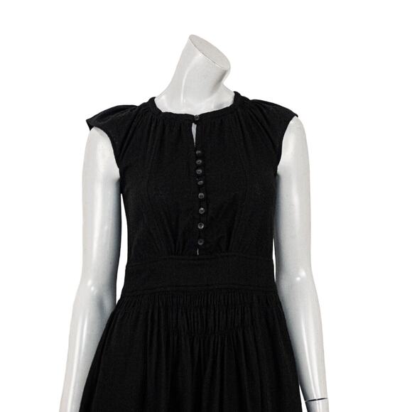 ISABEL MARANT Etoile Black Mini Dress Sleeveles pleated size 1 - Picture 9 of 11